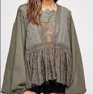 Free People Lace Sweatshirt